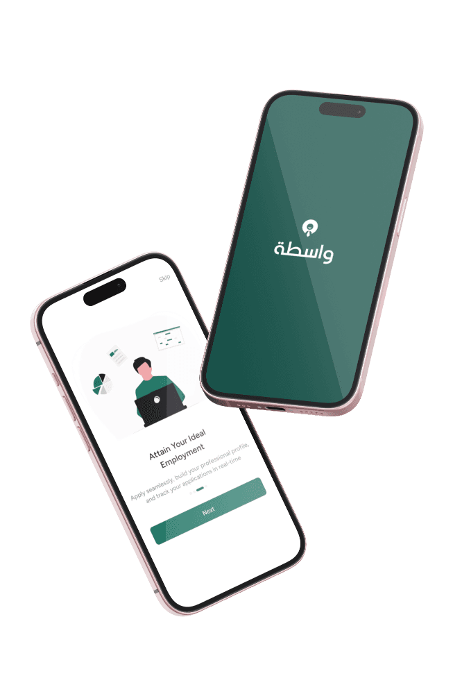 Wasta mobile app shown on two phones